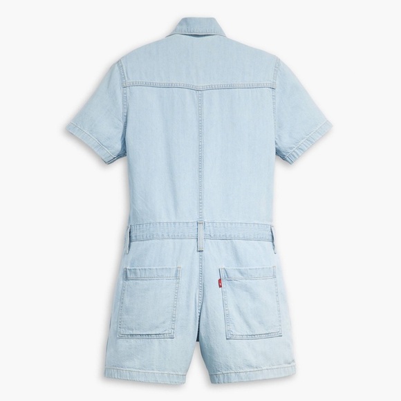 Levi’s Heritage romper short sleeve Light Blue Denim Woman’s New size XL - Picture 9 of 9